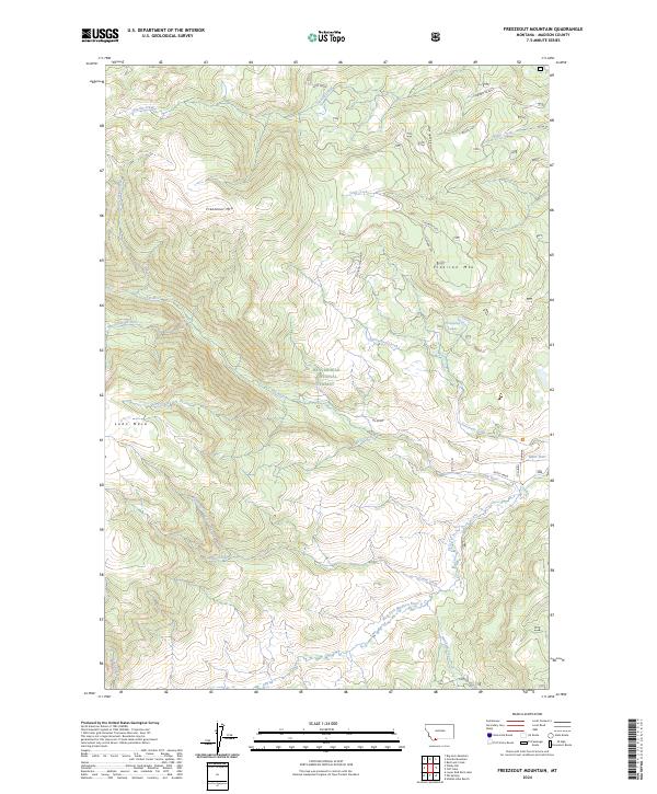 US Topo 7.5-minute map for Freezeout Mountain MT