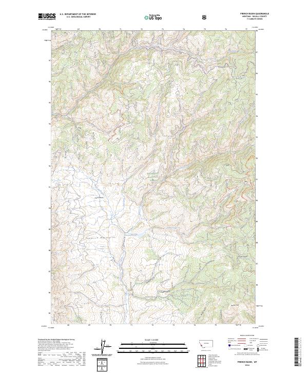 US Topo 7.5-minute map for French Basin MT