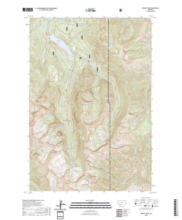 US Topo 7.5-minute map for Fridley Peak MT