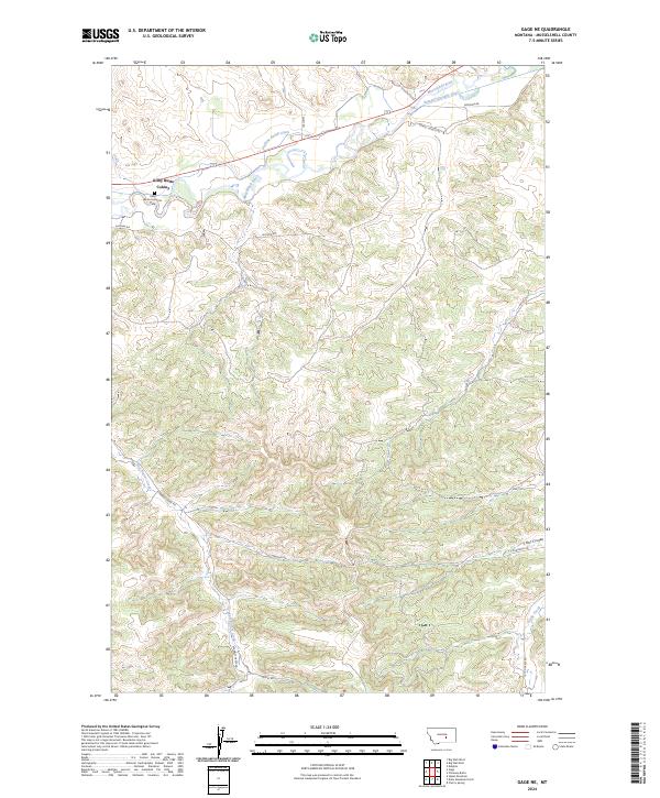 US Topo 7.5-minute map for Gage NE MT