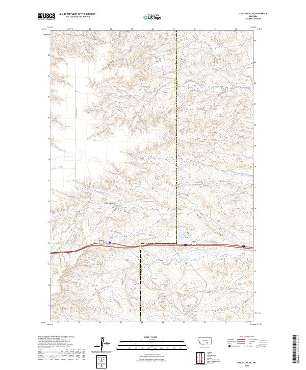 US Topo 7.5-minute map for Gails Coulee MT