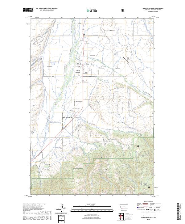 US Topo 7.5-minute map for Gallatin Gateway MT