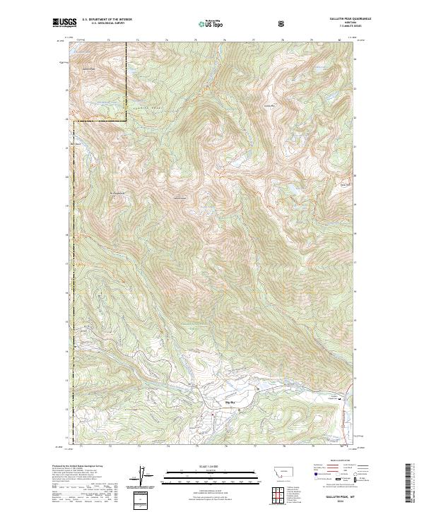US Topo 7.5-minute map for Gallatin Peak MT