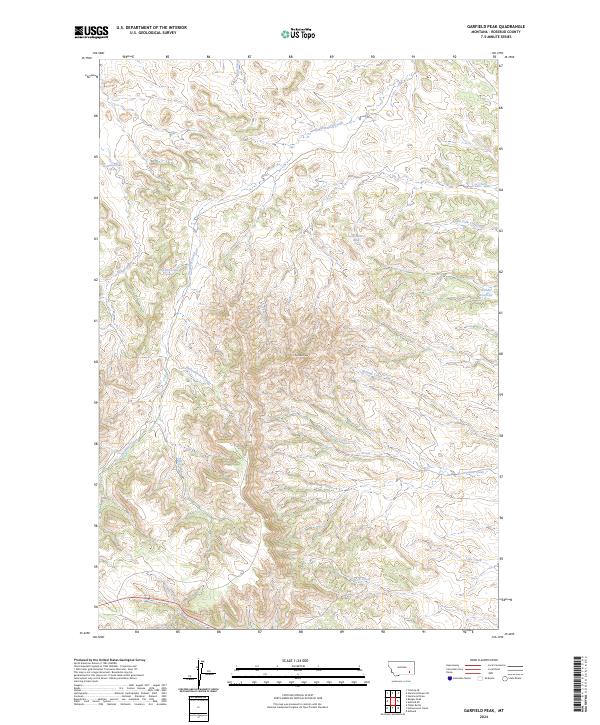US Topo 7.5-minute map for Garfield Peak MT