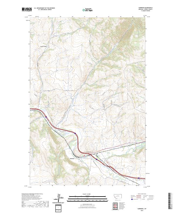 US Topo 7.5-minute map for Garrison MT