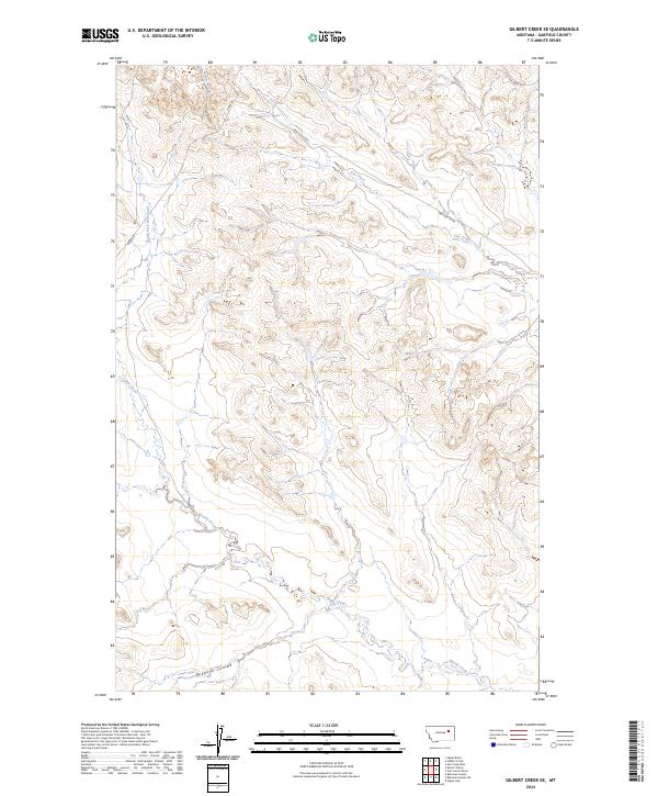 US Topo 7.5-minute map for Gilbert Creek SE MT