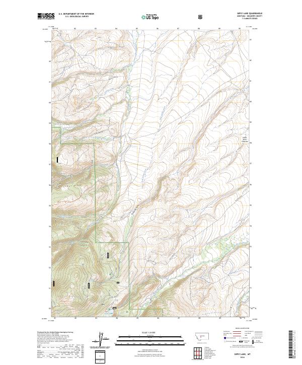 US Topo 7.5-minute map for Gipsy Lake MT