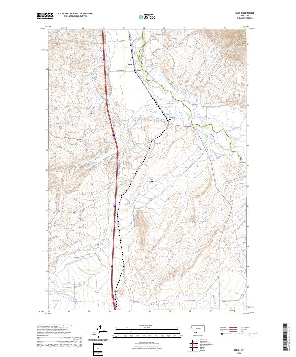 US Topo 7.5-minute map for Glen MT