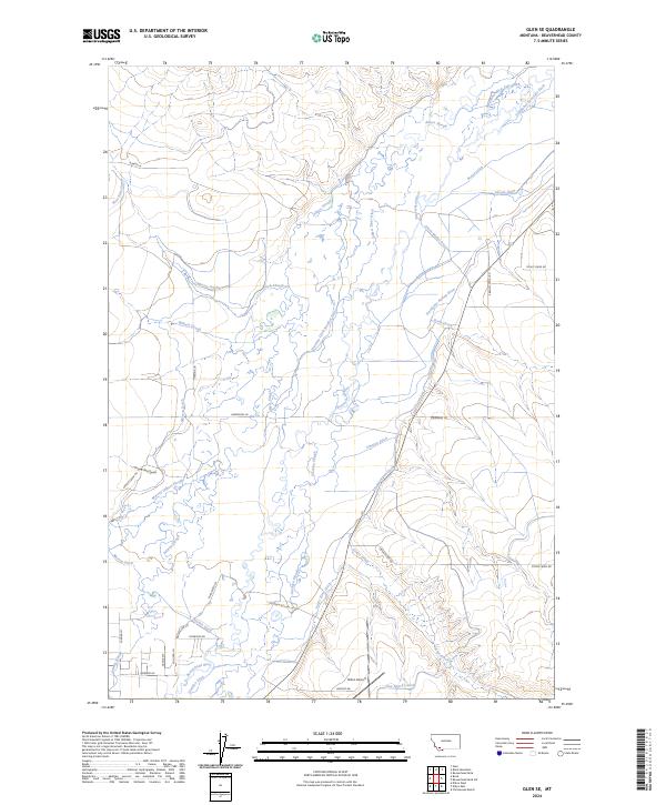 US Topo 7.5-minute map for Glen SE MT