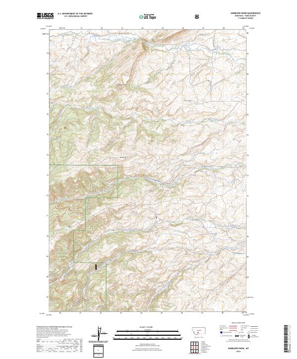 US Topo 7.5-minute map for Gobblers Knob MT