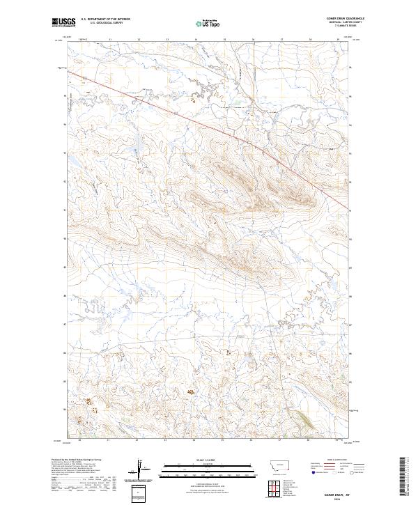 US Topo 7.5-minute map for Gomer Draw MT