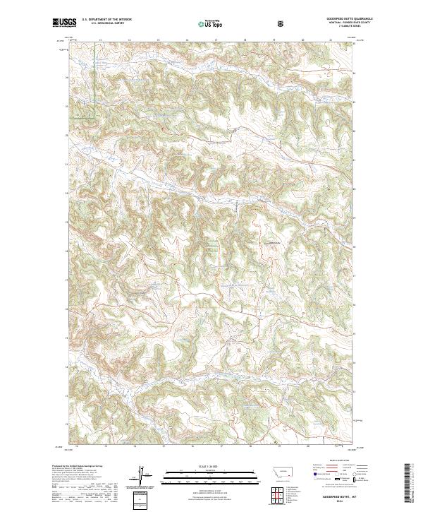 US Topo 7.5-minute map for Goodspeed Butte MT