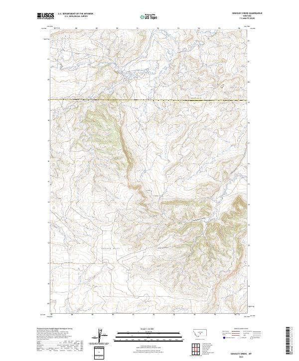 US Topo 7.5-minute map for Gougley Creek MT