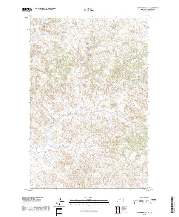 US Topo 7.5-minute map for Government Hill SE MT