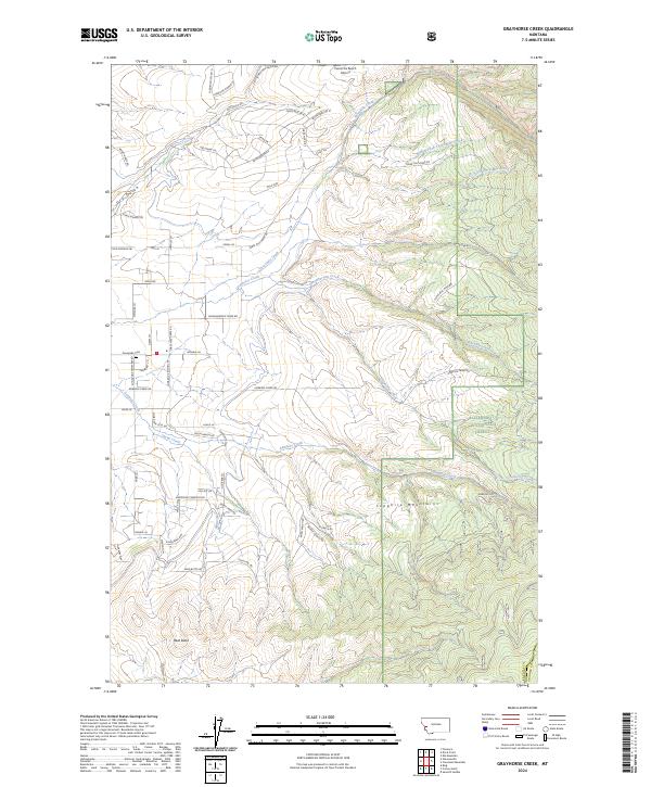 US Topo 7.5-minute map for Grayhorse Creek MT