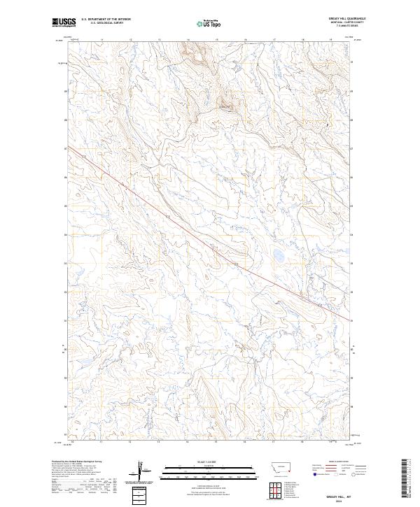 US Topo 7.5-minute map for Greasy Hill MT