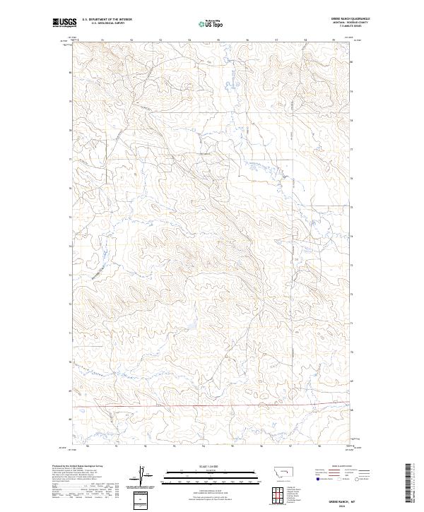 US Topo 7.5-minute map for Grebe Ranch MT