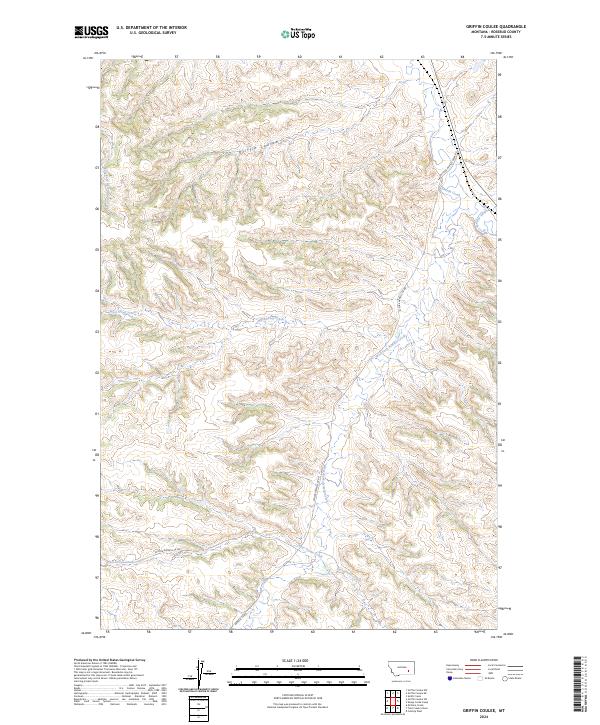 US Topo 7.5-minute map for Griffin Coulee MT