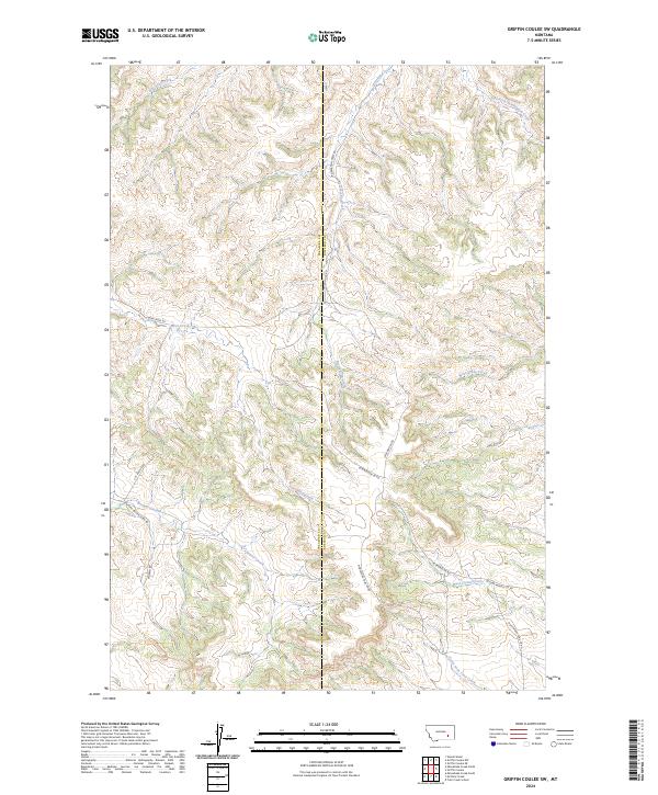 US Topo 7.5-minute map for Griffin Coulee SW MT