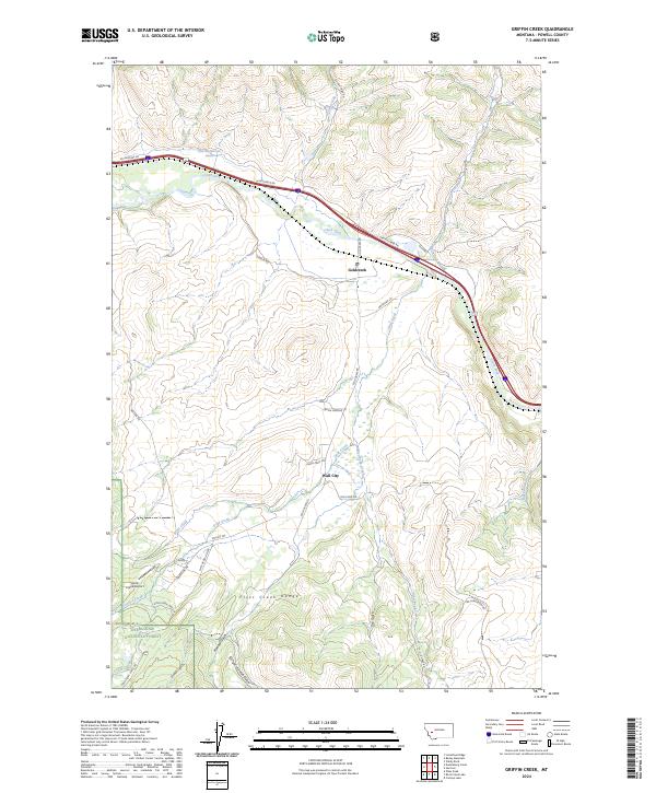 US Topo 7.5-minute map for Griffin Creek MT