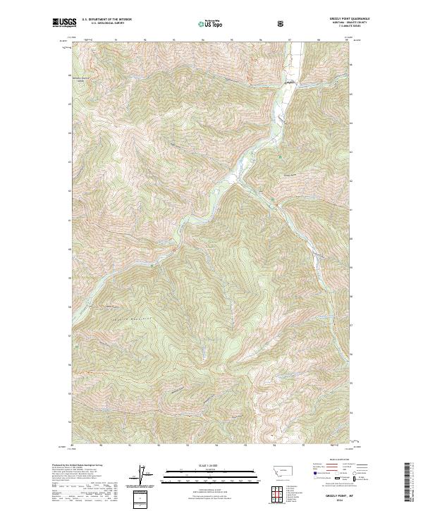 US Topo 7.5-minute map for Grizzly Point MT