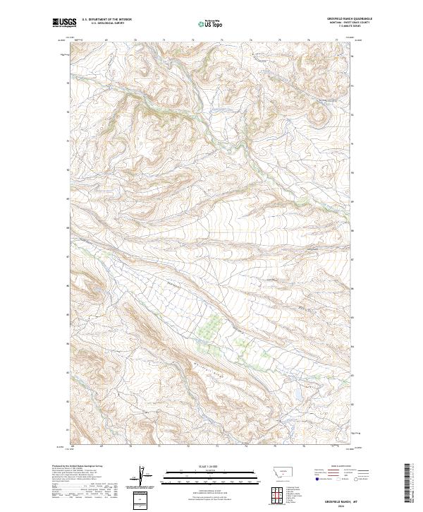 US Topo 7.5-minute map for Grosfield Ranch MT