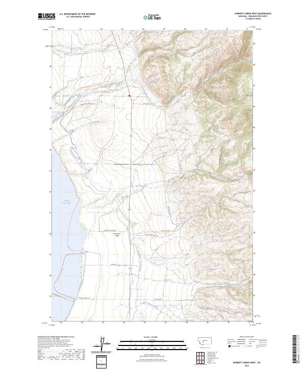 US Topo 7.5-minute map for Gurnett Creek West MT