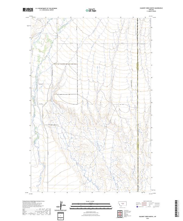 US Topo 7.5-minute map for Halbert Creek North MT