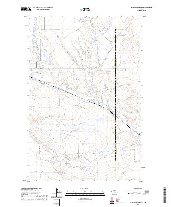 US Topo 7.5-minute map for Halbert Creek South MT