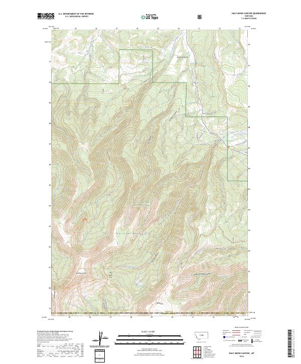 US Topo 7.5-minute map for Half Moon Canyon MT