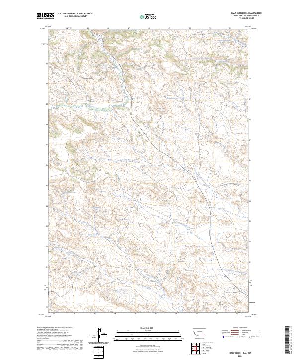 US Topo 7.5-minute map for Half Moon Hill MT