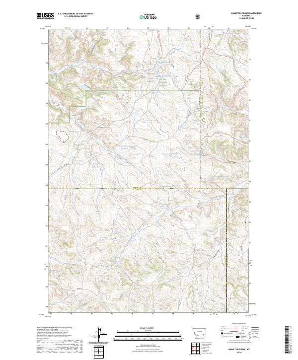 US Topo 7.5-minute map for Hamilton Draw MT