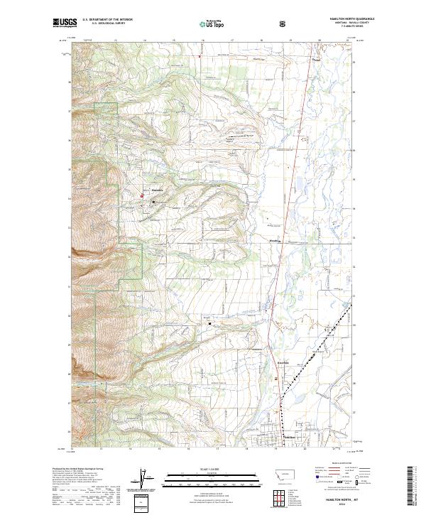 US Topo 7.5-minute map for Hamilton North MT