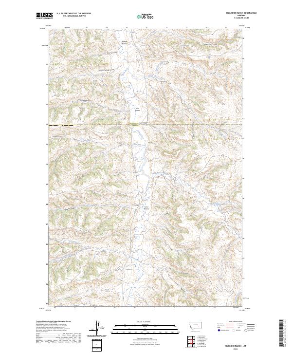 US Topo 7.5-minute map for Hammond Ranch MT