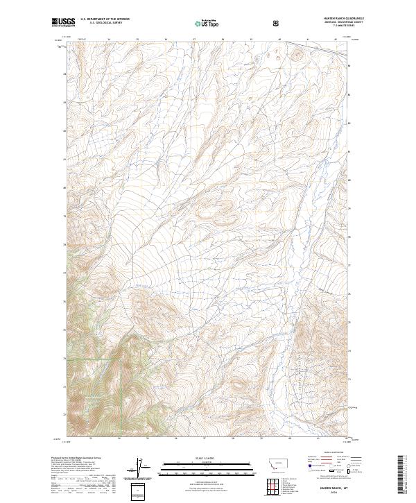 US Topo 7.5-minute map for Hansen Ranch MT