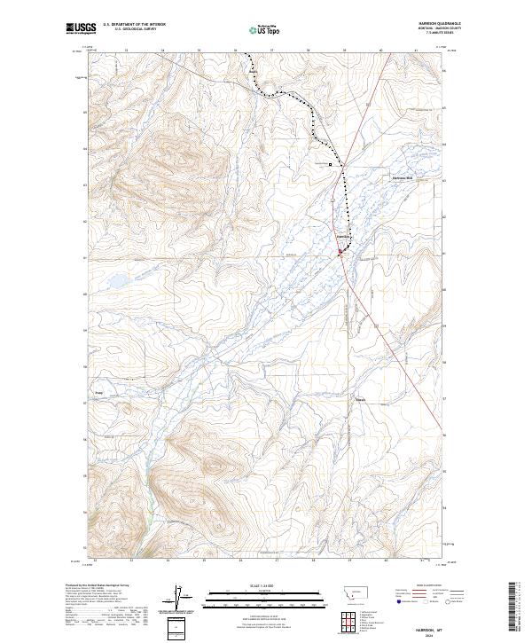 US Topo 7.5-minute map for Harrison MT