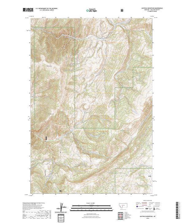 US Topo 7.5-minute map for Hatfield Mountain MT