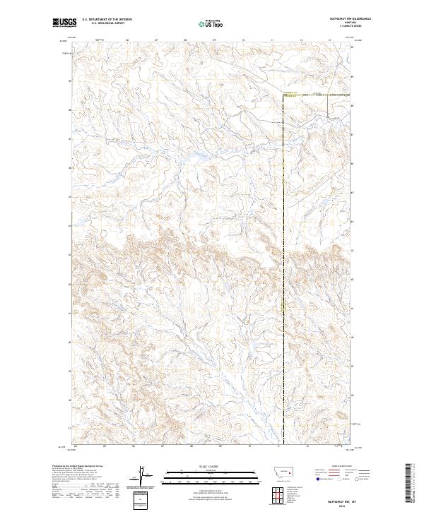 US Topo 7.5-minute map for Hathaway NW MT