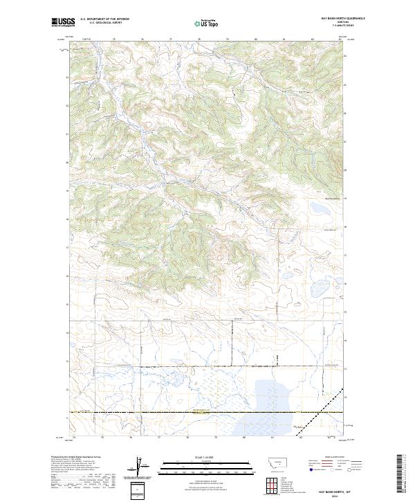 US Topo 7.5-minute map for Hay Basin North MT