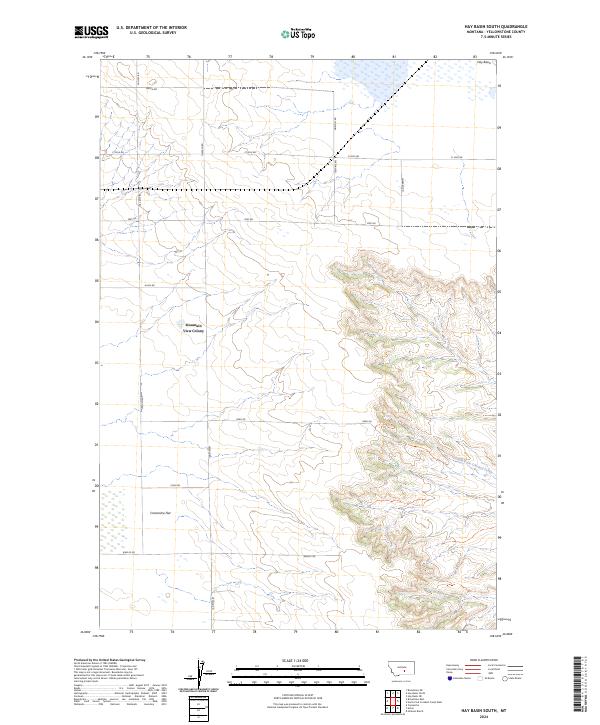 US Topo 7.5-minute map for Hay Basin South MT