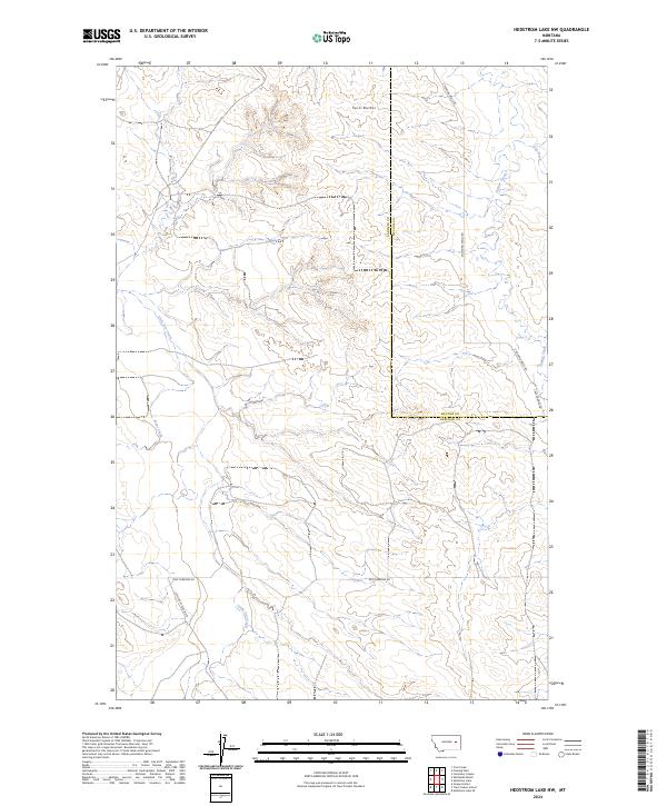 US Topo 7.5-minute map for Hedstrom Lake NW MT