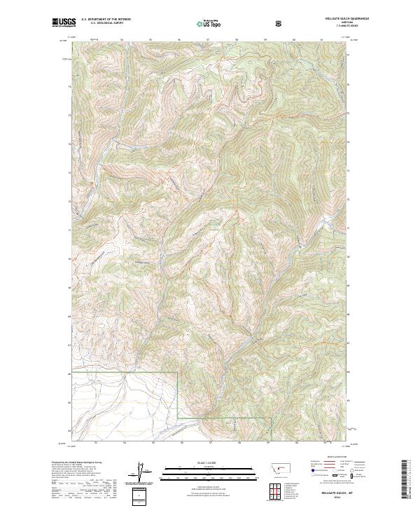 US Topo 7.5-minute map for Hellgate Gulch MT