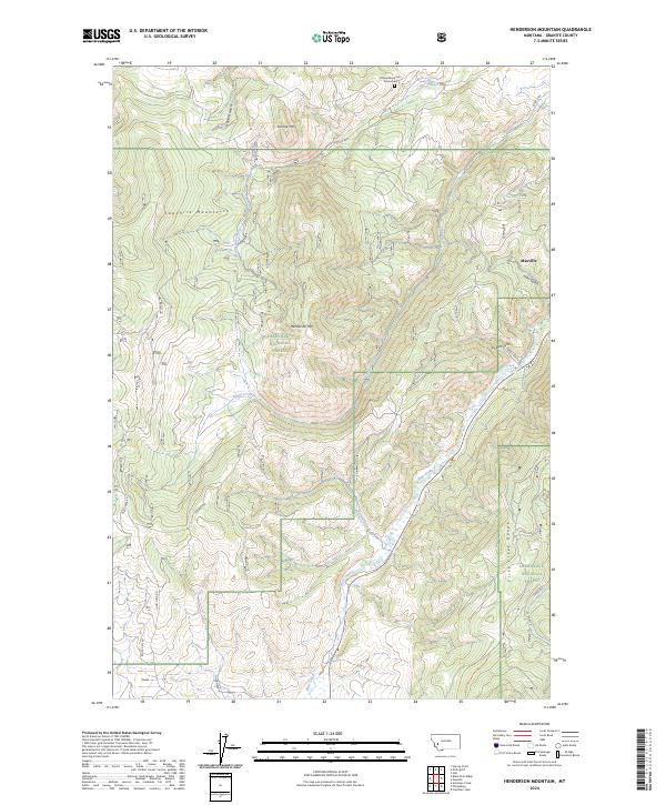 US Topo 7.5-minute map for Henderson Mountain MT