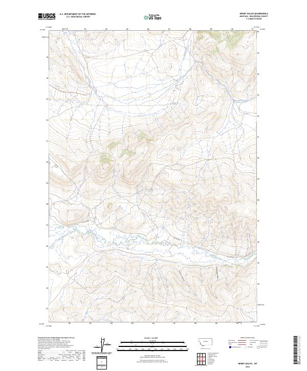 US Topo 7.5-minute map for Henry Gulch MT