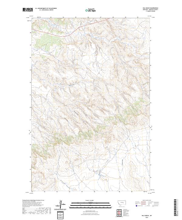 US Topo 7.5-minute map for Hill Ranch MT