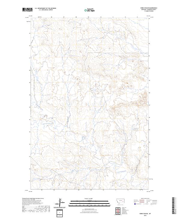 US Topo 7.5-minute map for Hobo Coulee MT
