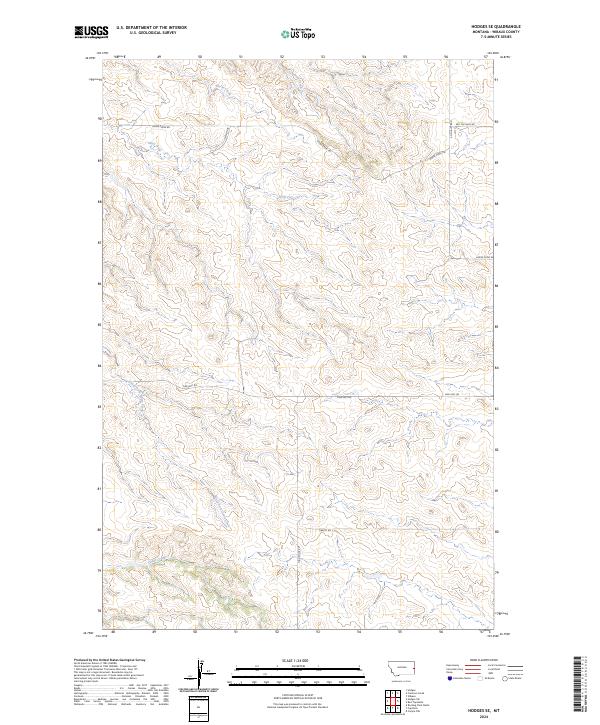 US Topo 7.5-minute map for Hodges SE MT