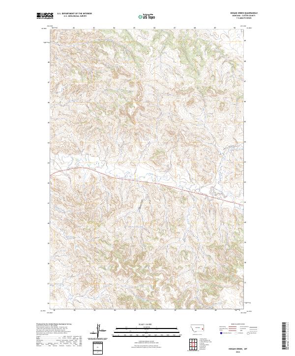 US Topo 7.5-minute map for Hogan Creek MT