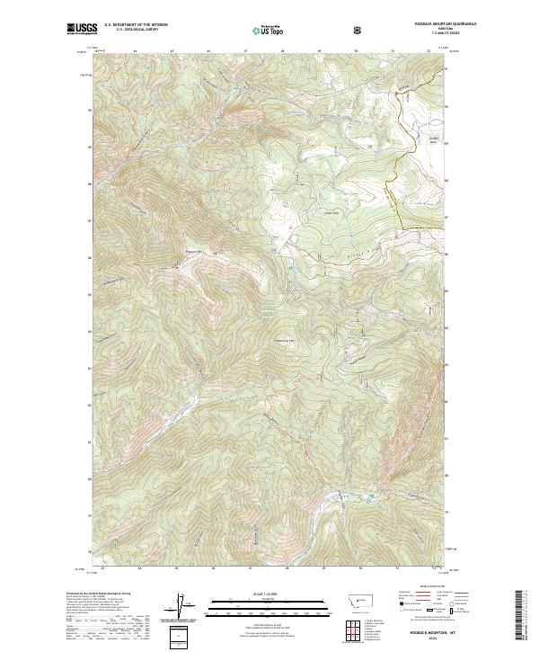 US Topo 7.5-minute map for Hogback Mountain MT