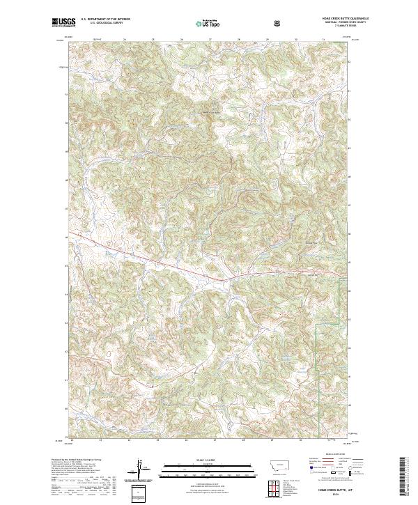 US Topo 7.5-minute map for Home Creek Butte MT